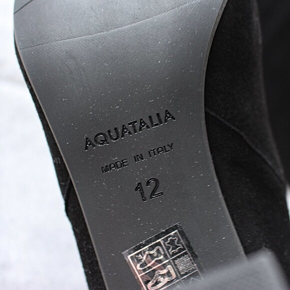 New in Box Aquatalia "Sierra" Water Resistant Suede Ankle Bootie in Black, 12 - Picture 4 of 10